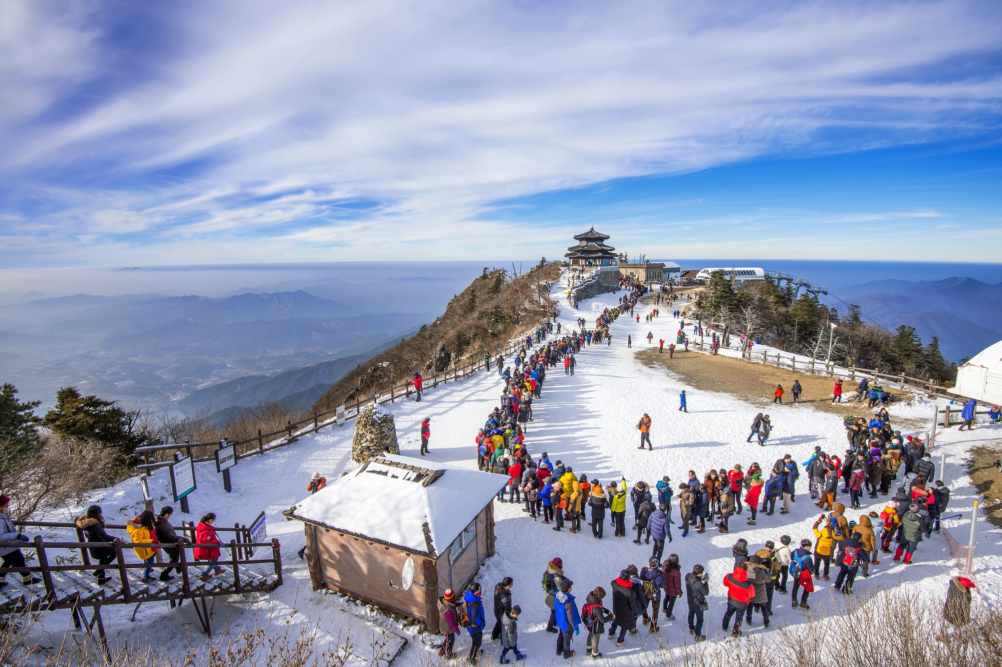 Panoramic view of Dharamshala with the Himalayan mountains in the background